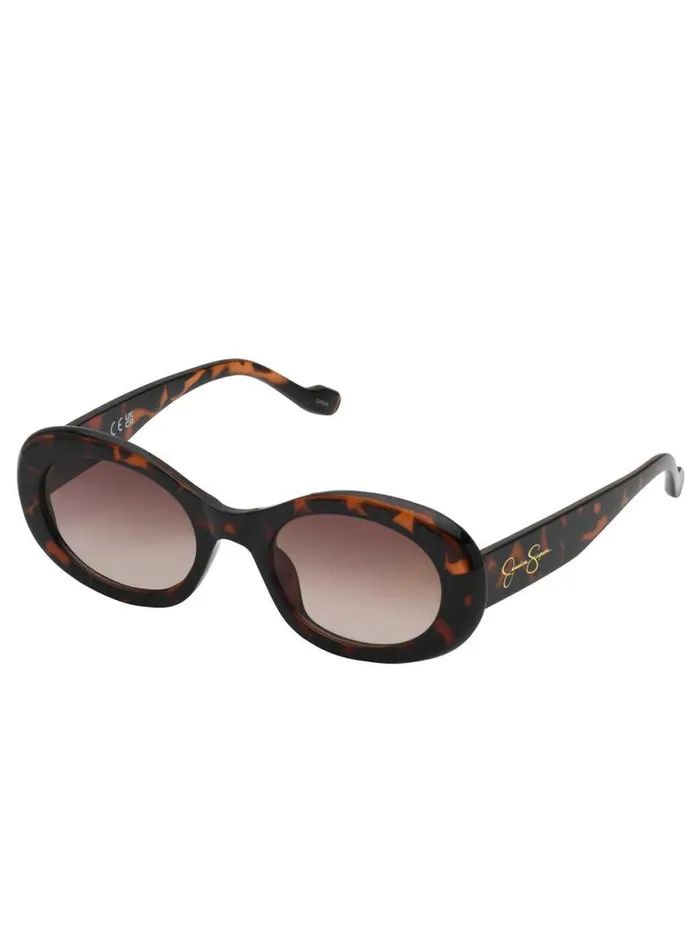 Women Iconic Vintage Oval Sunglasses In Tortoise Jessica Simpson Earrings