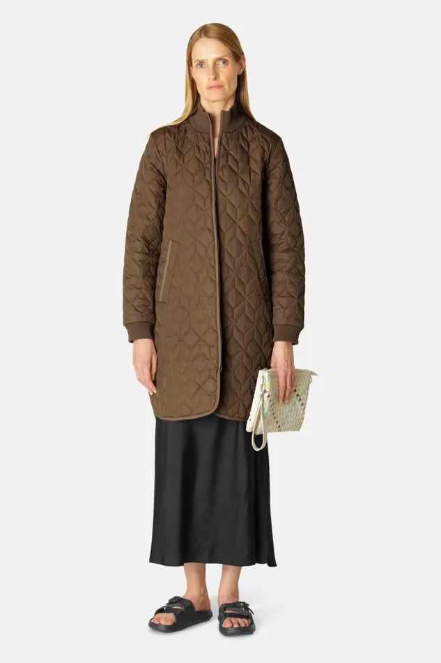 Women Ilse Jacobsen Jackets And Coats Padded Quilt Coat 8211 Cub Brown