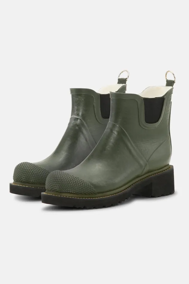 Women Ilse Jacobsen Rainboots Short Short Rubber Boots With High Heel 8211 Army