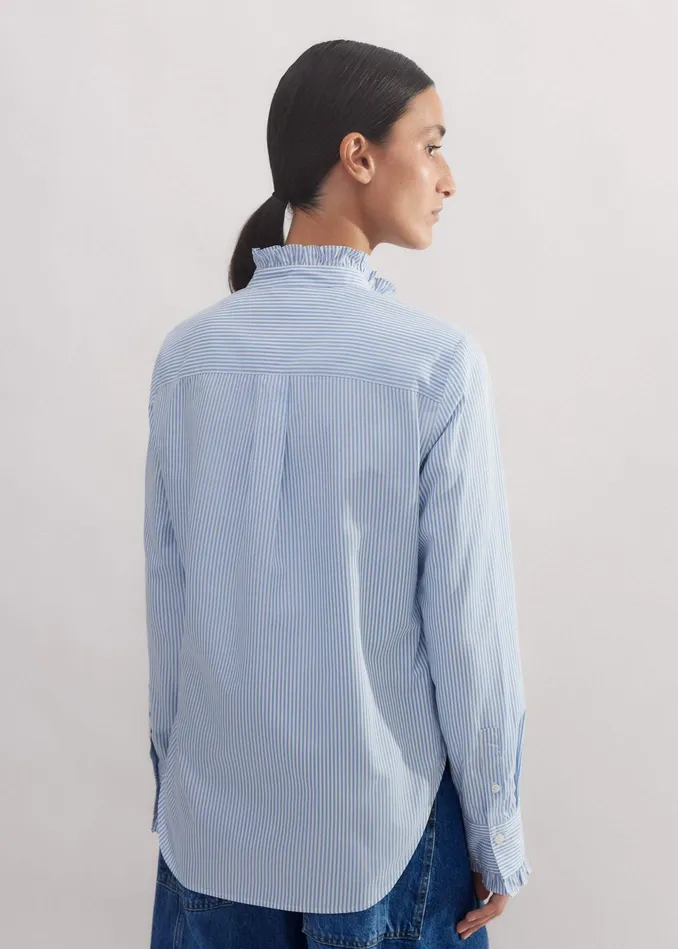 Women Impossibly Soft Feminine Stripe Shirt Bluewhite Stripe MEEM
