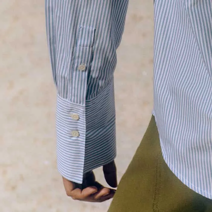 Women Impossibly Soft Forever Stripe Shirt Bluewhite MEEM