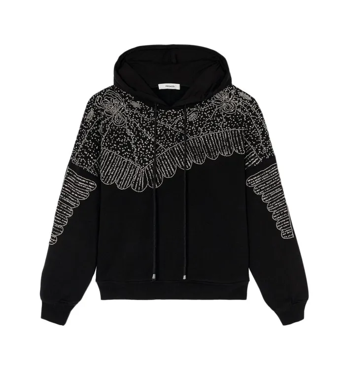 Women Indian Embroidered Sweatshirt 8211 Black Promod Jumpers And Cardigans Women Indian Embroidered Sweatshirt 8211 Black Promod Jumpers And Cardigans