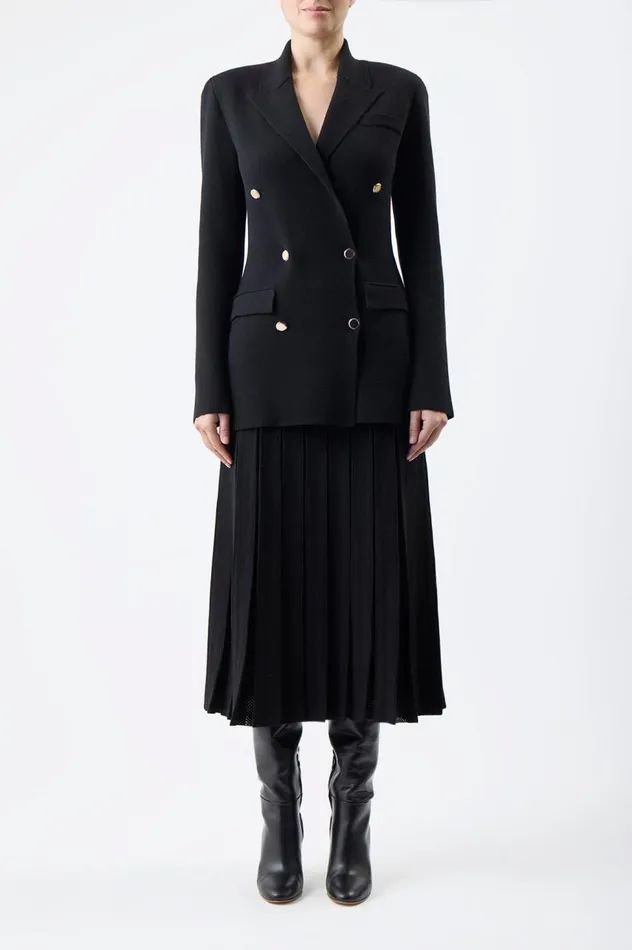 Women Jackets and Coats Gabriela Hearst Bowen Knit Jacket In Black Wool