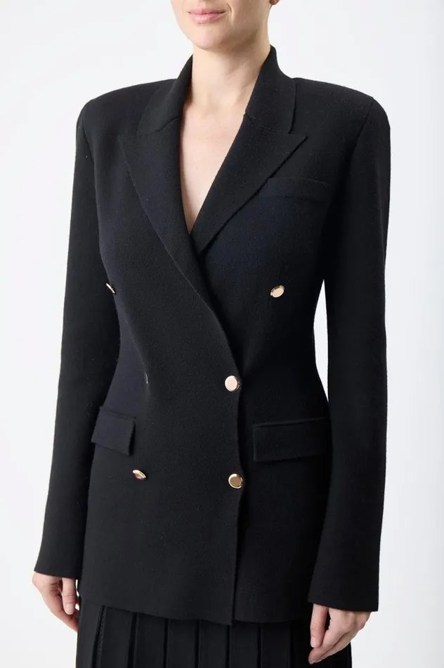 Women Jackets and Coats Gabriela Hearst Bowen Knit Jacket In Black Wool