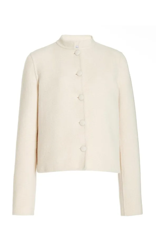 Women Jackets and Coats Gabriela Hearst Larrington Jacket In Ivory DoubleFace Recycled Cashmere Felt Women Jackets and Coats Gabriela Hearst Larrington Jacket In Ivory DoubleFace Recycled Cashmere Felt