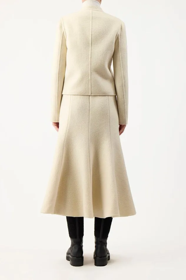 Women Jackets and Coats Gabriela Hearst Larrington Jacket In Ivory DoubleFace Recycled Cashmere Felt