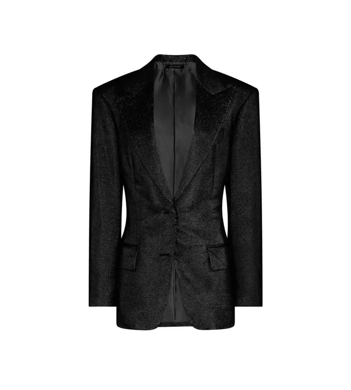 Women Jackets Tom Ford Iridescent Sable039 Tailored Jacket Black