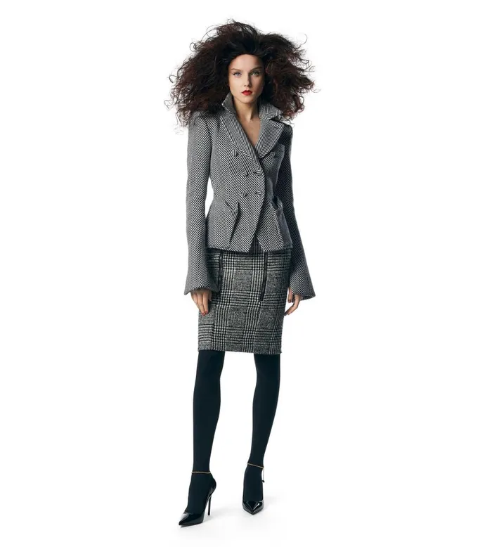 Women Jackets Tom Ford Wool Double Breasted Fitted Jacket Blackwhite Women Jackets Tom Ford Wool Double Breasted Fitted Jacket Blackwhite