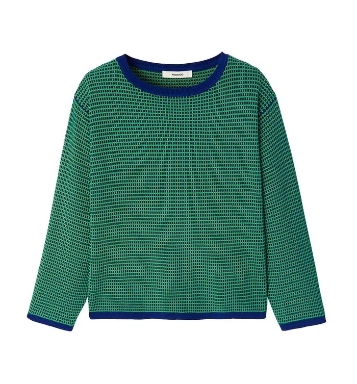 Women JacquardEffect Jumper 8211 Green Print Promod Jumpers And Cardigans Women JacquardEffect Jumper 8211 Green Print Promod Jumpers And Cardigans