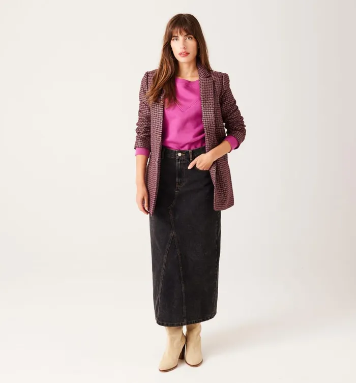 Women Jacquard Fitted Jacket 8211 Multicolour Print Promod Jackets Women Jacquard Fitted Jacket 8211 Multicolour Print Promod Jackets