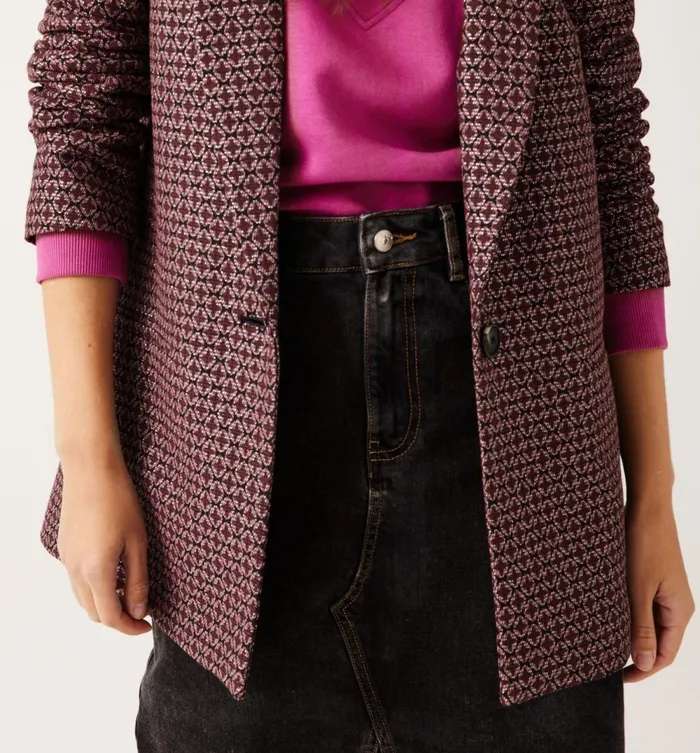 Women Jacquard Fitted Jacket 8211 Multicolour Print Promod Jackets Women Jacquard Fitted Jacket 8211 Multicolour Print Promod Jackets