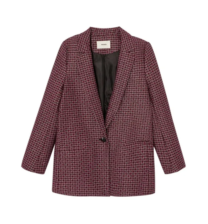 Women Jacquard Fitted Jacket 8211 Multicolour Print Promod Jackets Women Jacquard Fitted Jacket 8211 Multicolour Print Promod Jackets