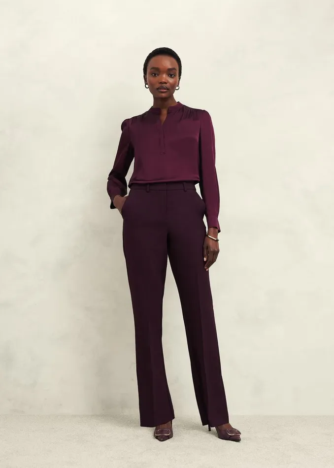 Women Jade Satin Blouse Warm Plum Hobbs Tops