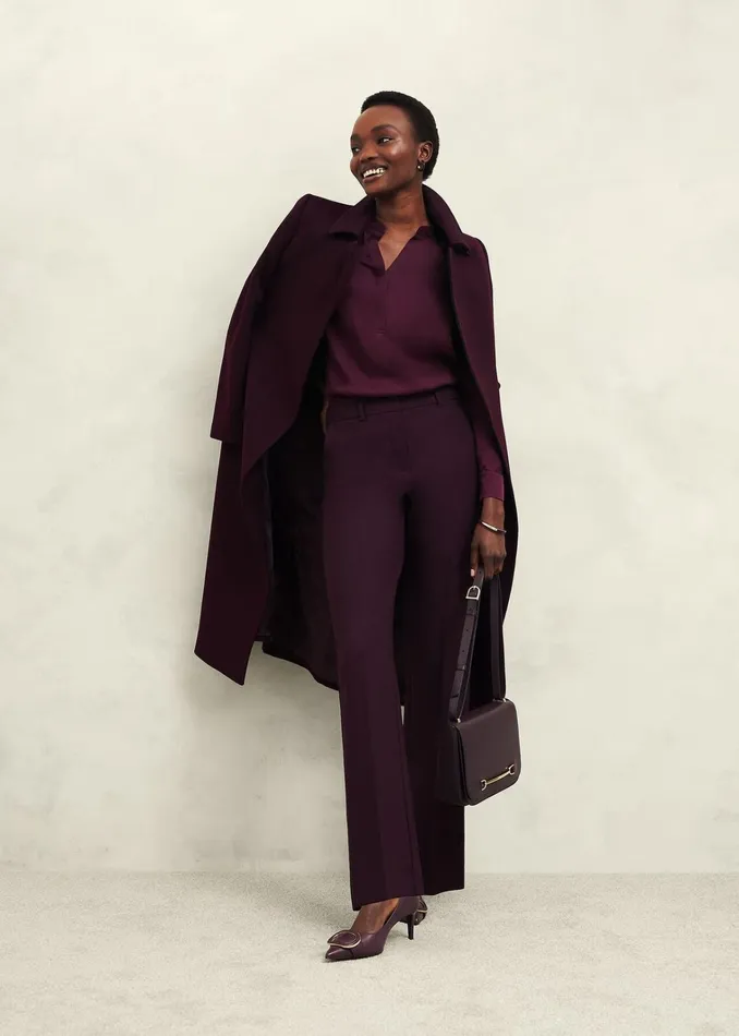 Women Jade Satin Blouse Warm Plum Hobbs Tops