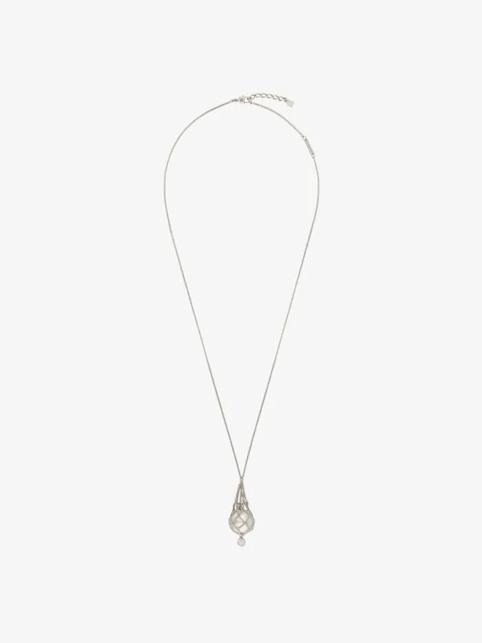 Women Jewelry Givenchy Pearling Necklace In Metal With Pearls And Crystals Whitesilvery