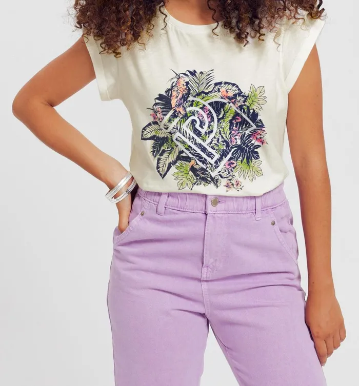 Women Jungle Motif TShirt 8211 Ecru Print Promod Tops Women Jungle Motif TShirt 8211 Ecru Print Promod Tops