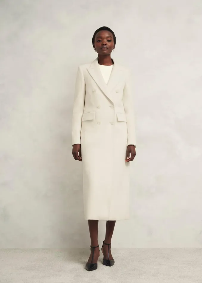 Women Juniper Wool Coat Ivory Hobbs Coats and Jackets