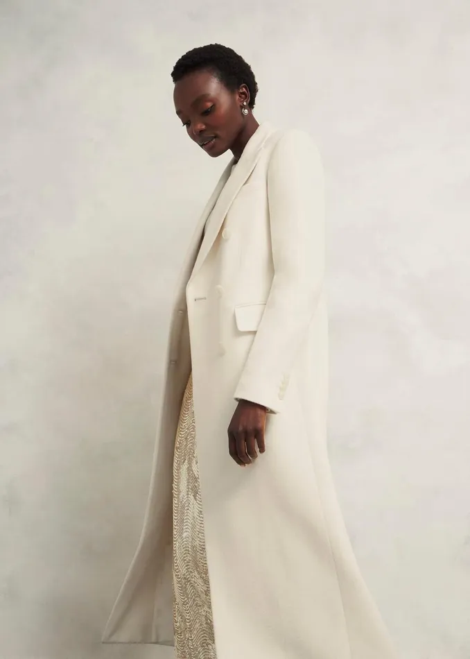 Women Juniper Wool Coat Ivory Hobbs Coats and Jackets