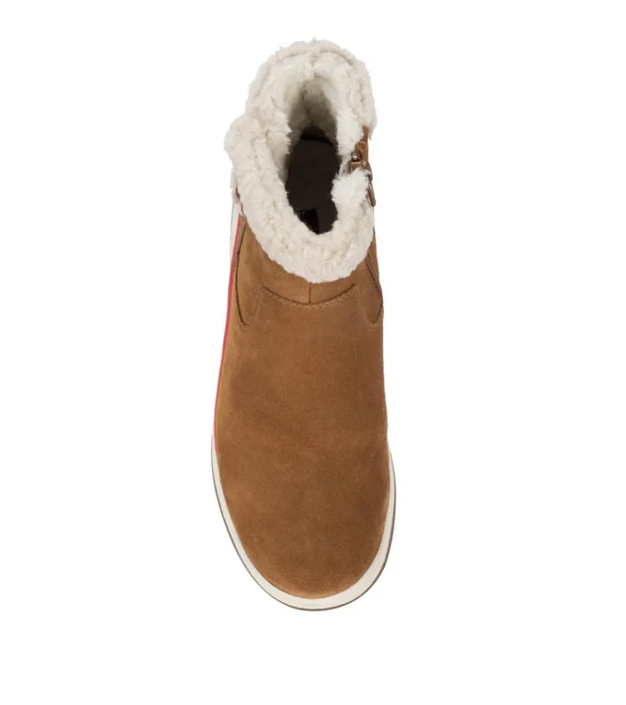 Women Kalina Cold Weather Bootie Cognac Suede Baretraps Booties