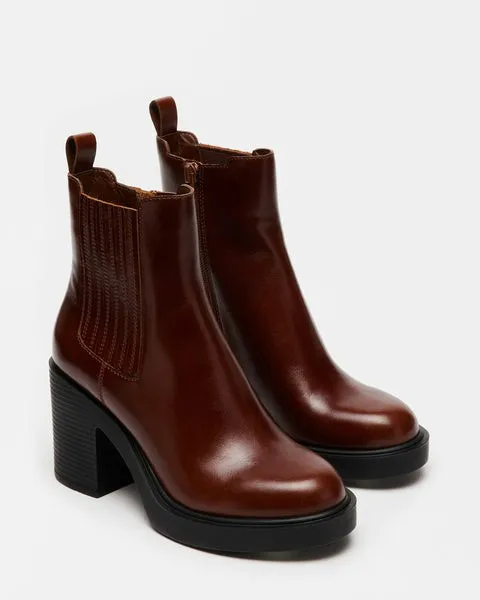 Women KAYDEN BROWN LEATHER Brown Leather Steve Madden Boots and Booties