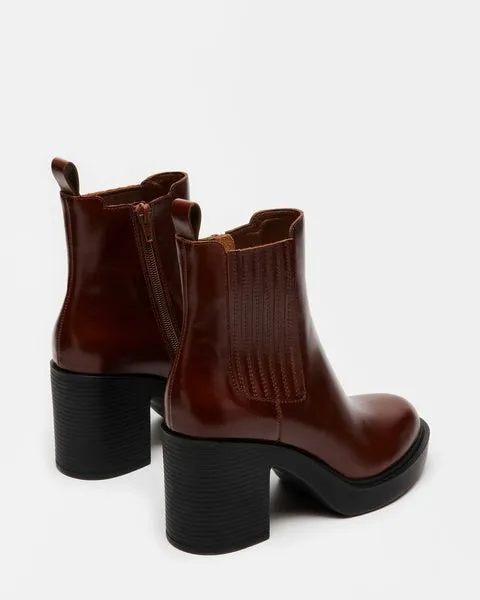 Women KAYDEN BROWN LEATHER Brown Leather Steve Madden Boots and Booties