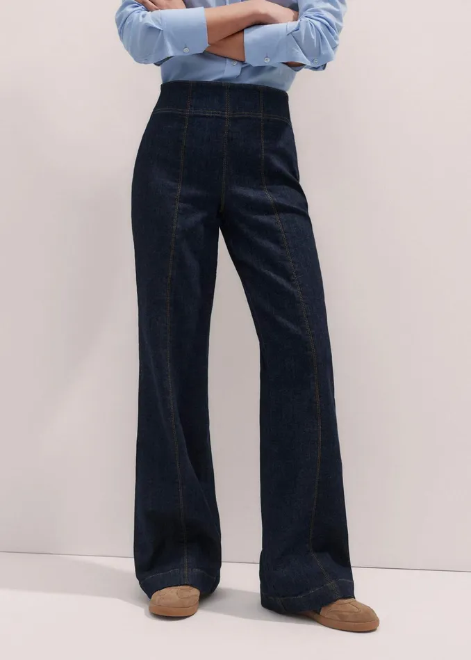 Women Kick Flare Travel Jean Dark Wash MEEM