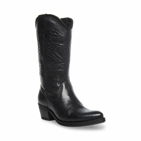 WomenKids039 HAYWARD BLACK LEATHER Black Leather Steve Madden Boots and Booties WomenKids039 HAYWARD BLACK LEATHER Black Leather Steve Madden Boots and Booties