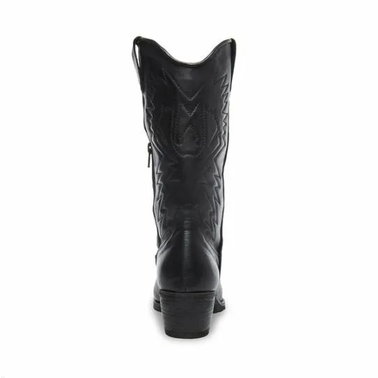 WomenKids039 HAYWARD BLACK LEATHER Black Leather Steve Madden Boots and Booties WomenKids039 HAYWARD BLACK LEATHER Black Leather Steve Madden Boots and Booties