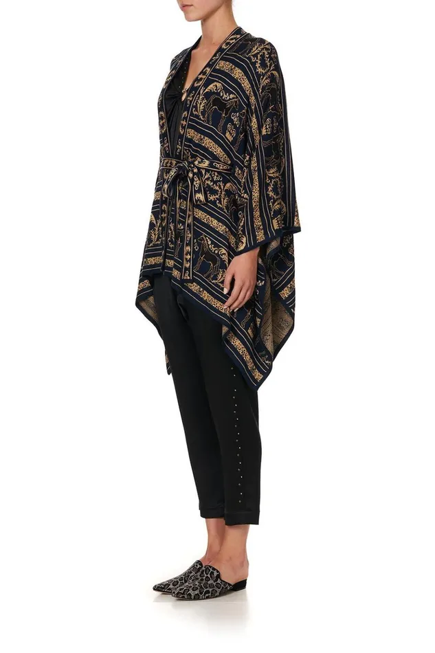 Women Knitwear Camilla Short Knit Poncho With Tie Punk Of Primrose