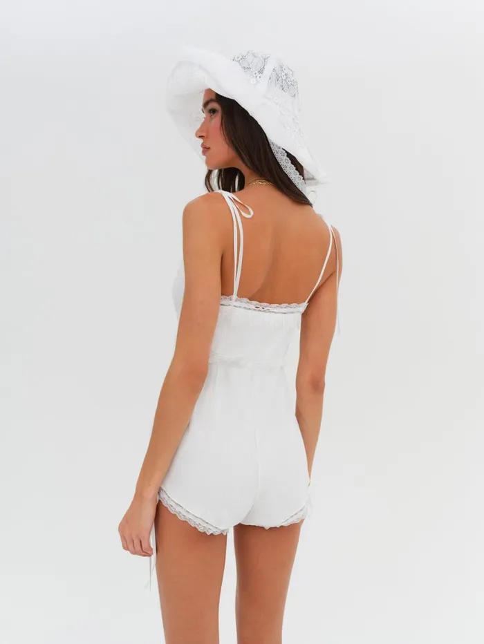 Women Knitwear For Love and Lemons Joan Romper White Women Knitwear For Love and Lemons Joan Romper White