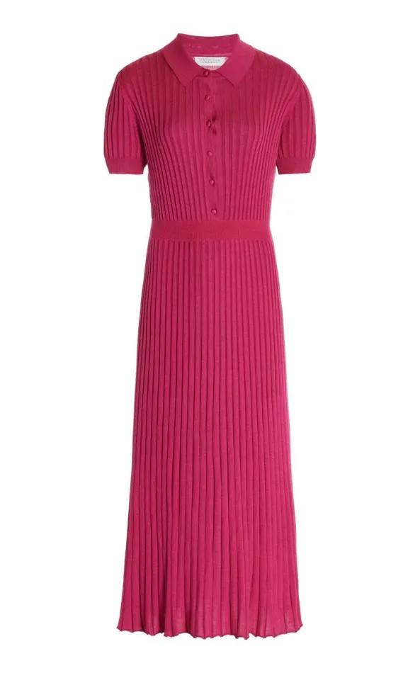 Women Knitwear Gabriela Hearst Amor Knit Dress In Fuchsia Cashmere Silk