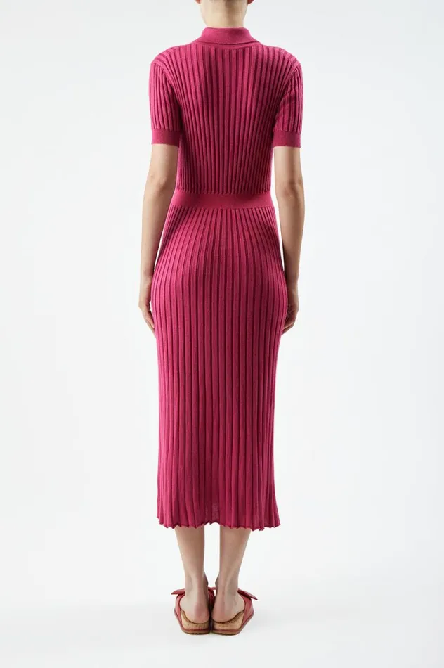 Women Knitwear Gabriela Hearst Amor Knit Dress In Fuchsia Cashmere Silk