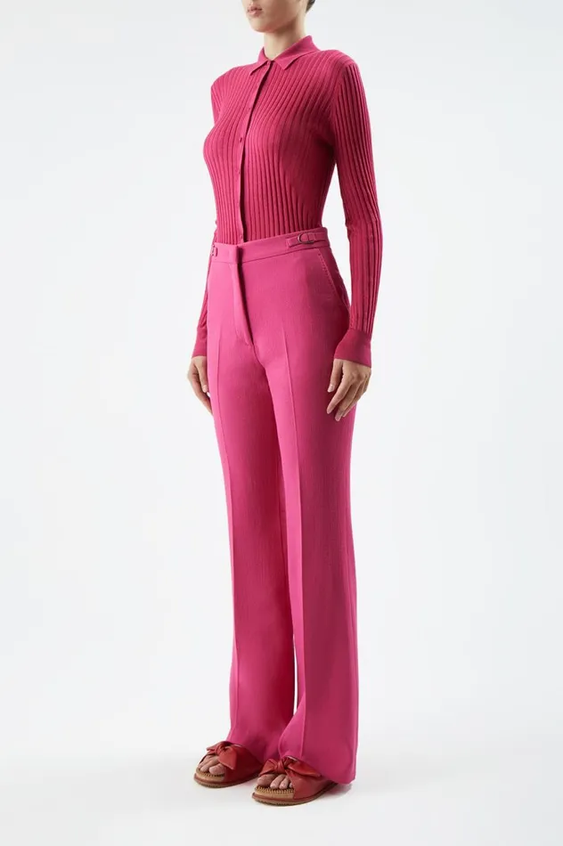 Women Knitwear Gabriela Hearst Cavalieri Knit Shirt In Fuchsia Cashmere Silk