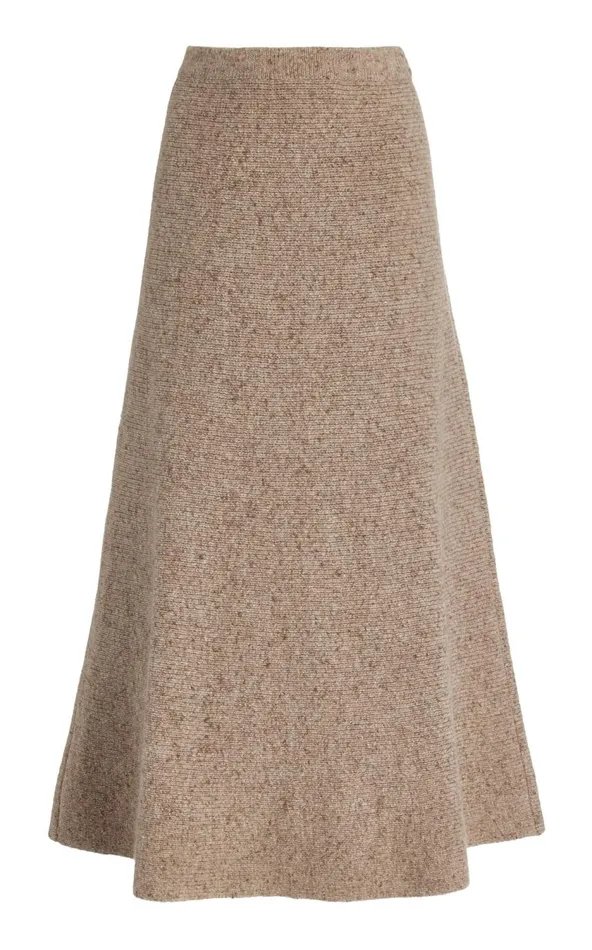 Women Knitwear Gabriela Hearst Eden Knit Skirt In Oatmeal Multi Cashmere