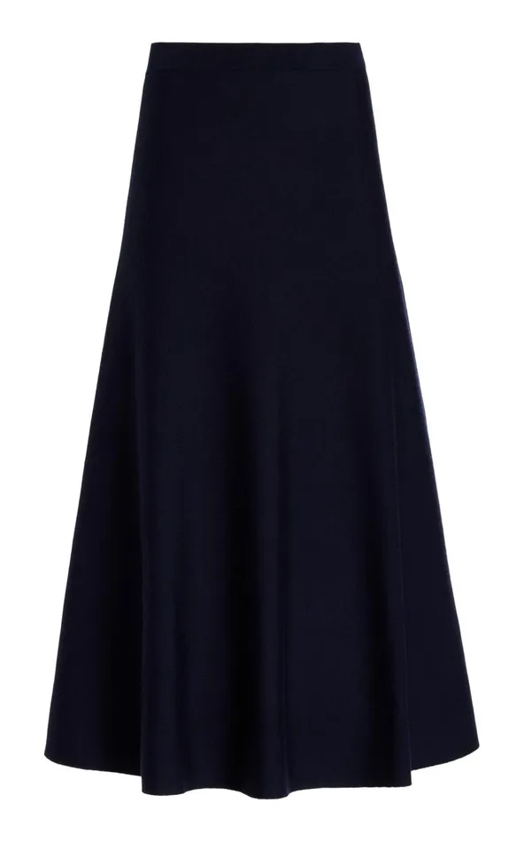 Women Knitwear Gabriela Hearst Freddie Knit Skirt In Dark Navy Merino Wool Cashmere