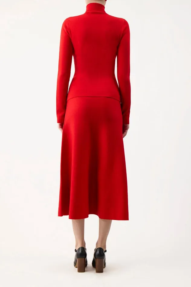Women Knitwear Gabriela Hearst Freddie Knit Skirt In Red Topaz Merino Wool Cashmere