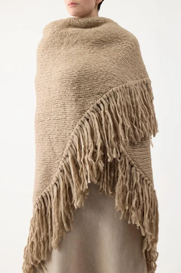 Women Knitwear Gabriela Hearst Lauren Knit Wrap In Oatmeal Welfat Cashmere