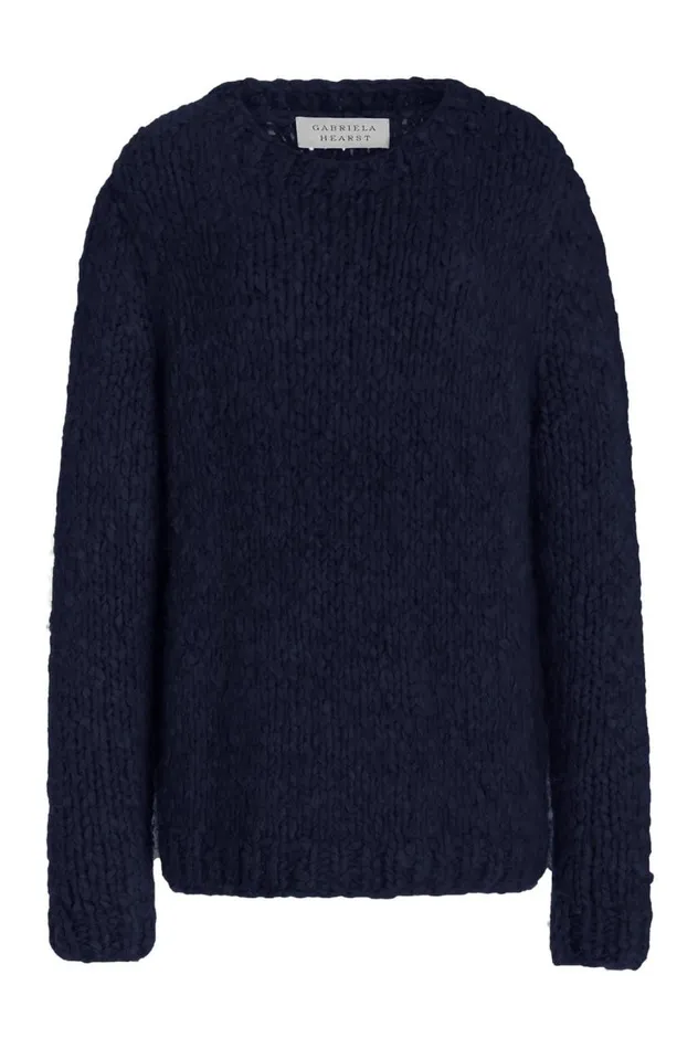 Women Knitwear Gabriela Hearst Lawrence Knit Sweater In Dark Navy Welfat Cashmere