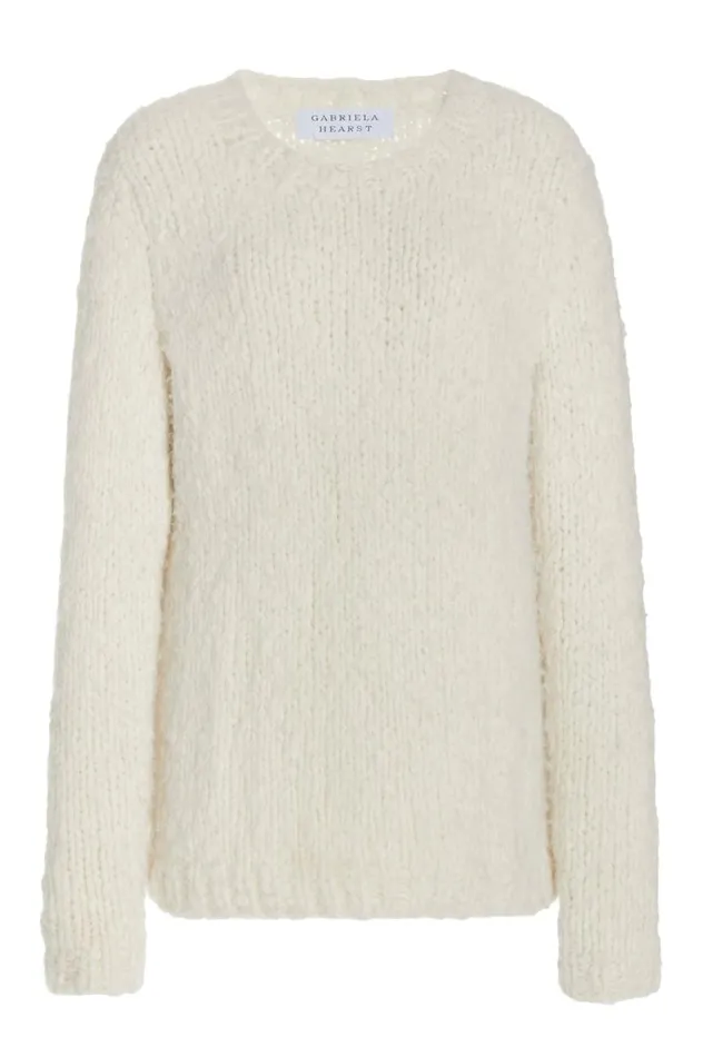 Women Knitwear Gabriela Hearst Lawrence Knit Sweater In Ivory Welfat Cashmere