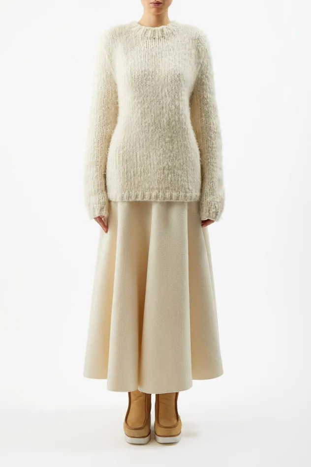 Women Knitwear Gabriela Hearst Lawrence Knit Sweater In Ivory Welfat Cashmere