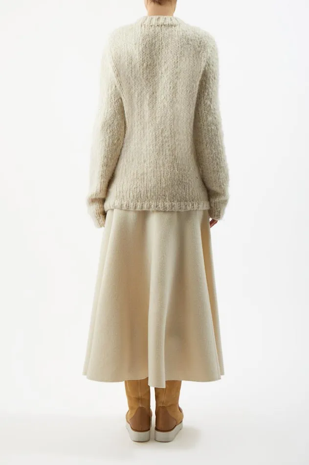 Women Knitwear Gabriela Hearst Lawrence Knit Sweater In Ivory Welfat Cashmere