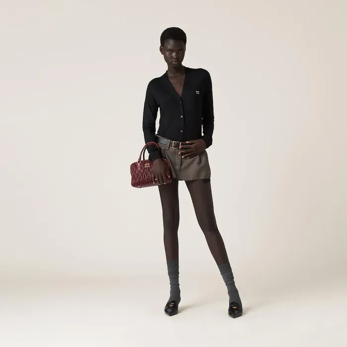 Women Knitwear Miu Miu Cashmere And Silk Cardigan Black Women Knitwear Miu Miu Cashmere And Silk Cardigan Black