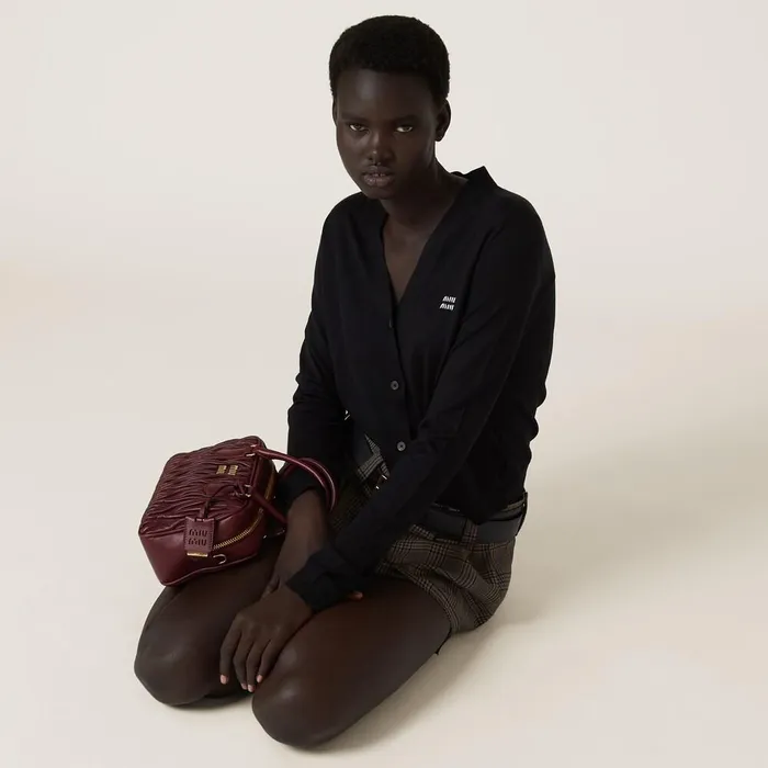 Women Knitwear Miu Miu Cashmere And Silk Cardigan Black Women Knitwear Miu Miu Cashmere And Silk Cardigan Black