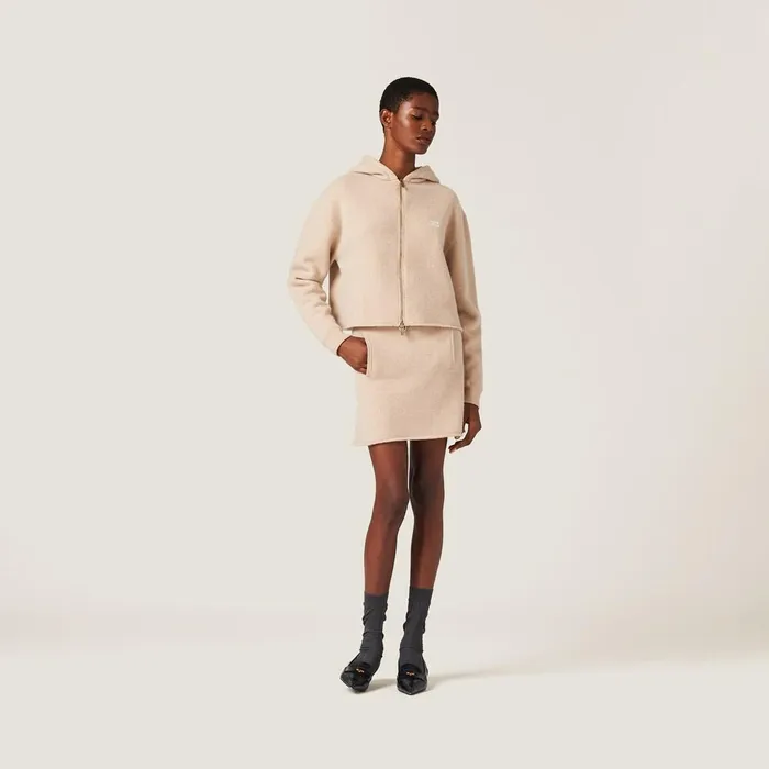 Women Knitwear Miu Miu Wool And Cashmere Skirt Sand Beige Women Knitwear Miu Miu Wool And Cashmere Skirt Sand Beige