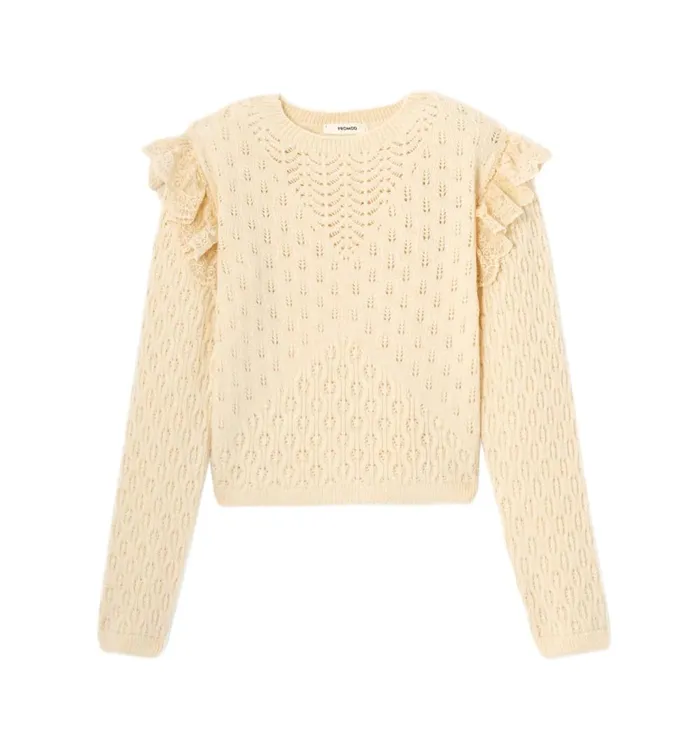 Women Lace And Cable Knit Jumper 8211 Ecru Promod Jumpers And Cardigans Women Lace And Cable Knit Jumper 8211 Ecru Promod Jumpers And Cardigans