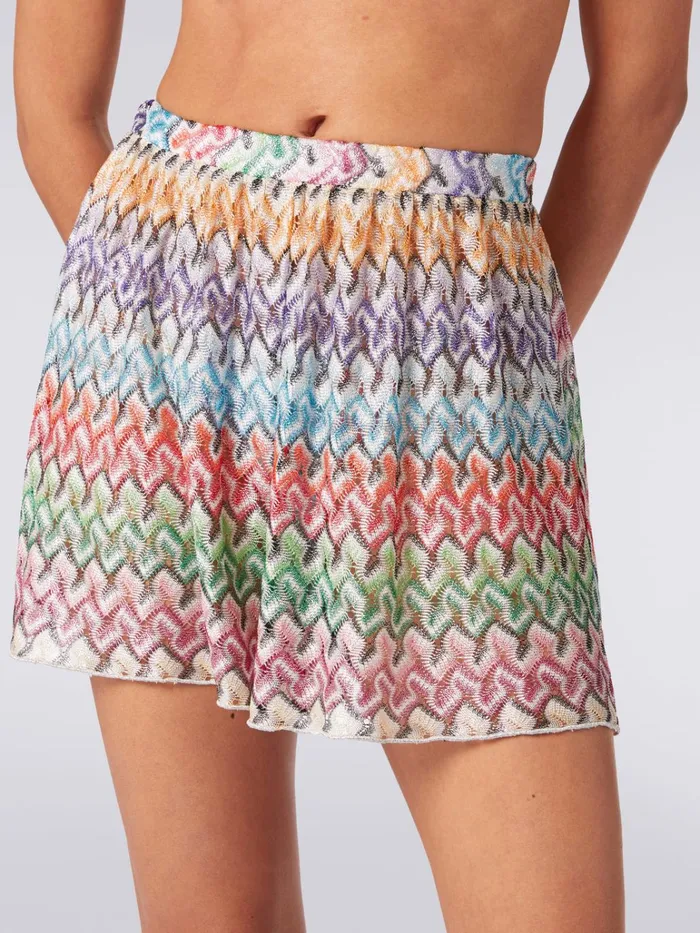 Women LaceEffect Viscose Knit Cover Up Shorts Multicoloured Missoni Beachwear