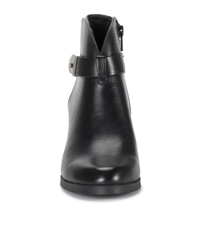 Women Lane Block Heel Bootie Black Croco Baretraps Booties