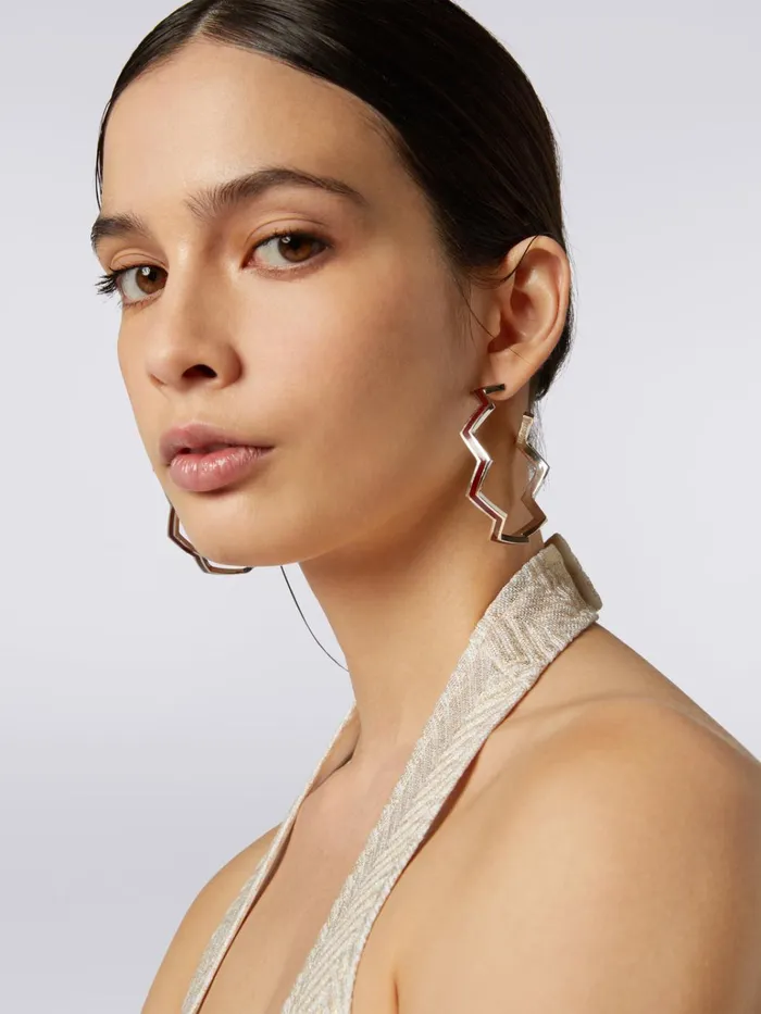 Women Large Enamelled Brass Hoop Earrings Purple Missoni Other Accessories Women Large Enamelled Brass Hoop Earrings Purple Missoni Other Accessories