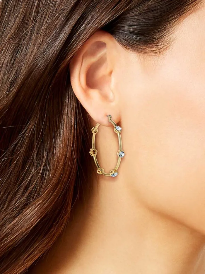 Women Large Hoop Crystal Earrings Jessica Simpson Earrings