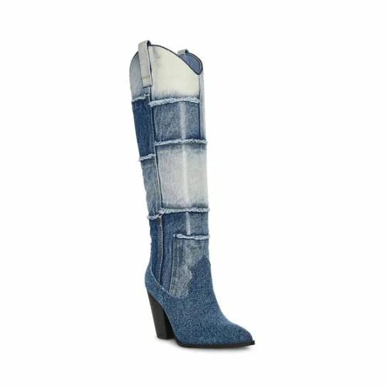 Women LASSO DENIM MULTI Denim Multi Steve Madden Boots and Booties Women LASSO DENIM MULTI Denim Multi Steve Madden Boots and Booties